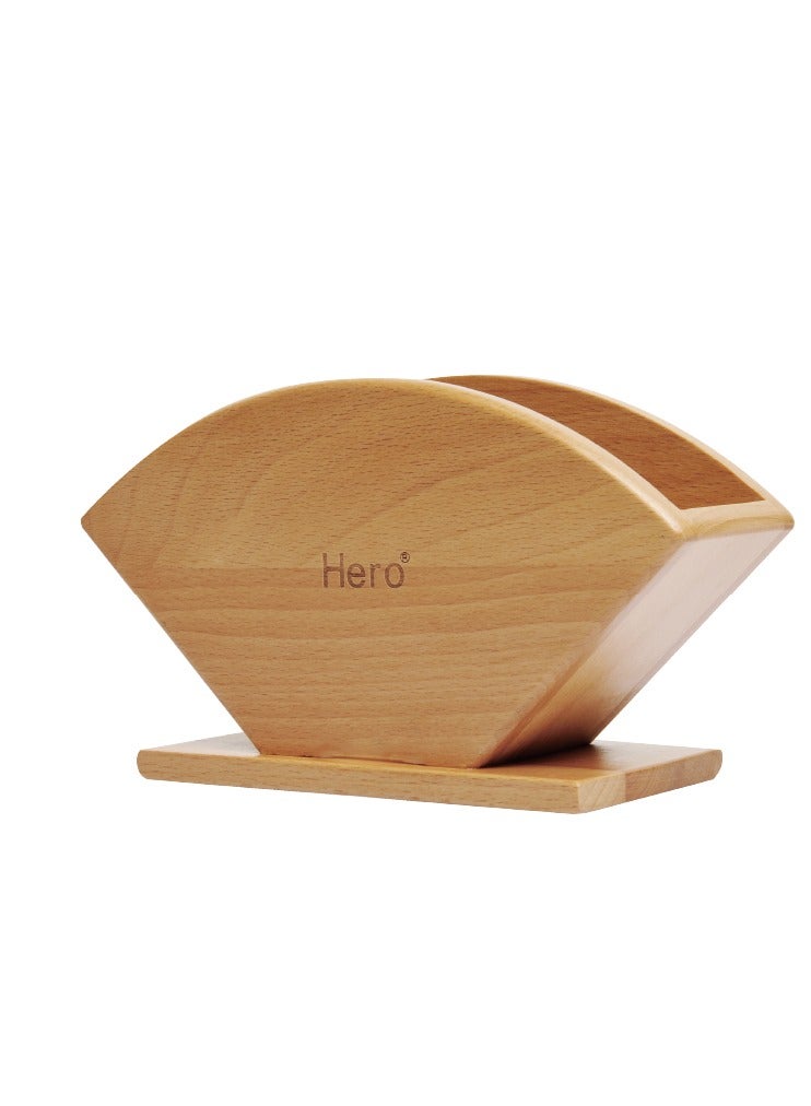 زيروهيرو حامل ورق فلتر القهوة من زيرو هيرو، حامل فلتر ورق قهوة خشبي، منظم حامل الفلاتر - مادة خشب الزان - Image 1