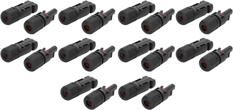 10 Sets Solar Panel Connector for Photovoltaic Cable - Male and Female PV Plugs - 1000V 30A - IP67 PPO Flame Retardant Material - Copper Core - for Parallel Solar Array Systems - Image 2
