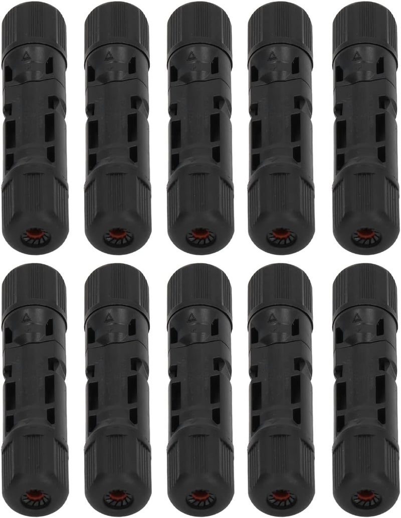 10 Sets Solar Panel Connector for Photovoltaic Cable - Male and Female PV Plugs - 1000V 30A - IP67 PPO Flame Retardant Material - Copper Core - for Parallel Solar Array Systems - Image 5