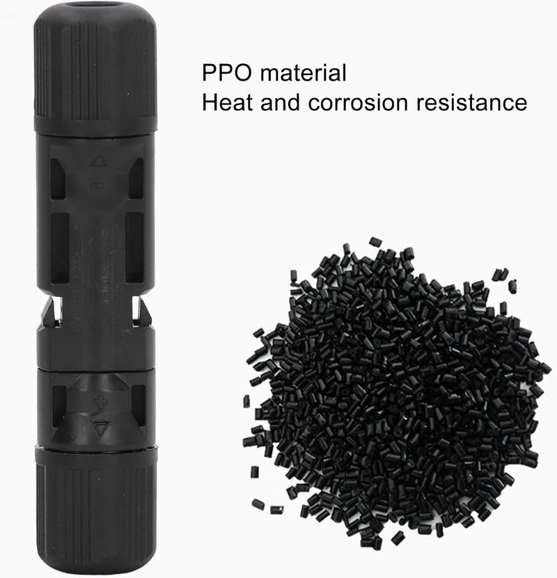 10 Sets Solar Panel Connector for Photovoltaic Cable - Male and Female PV Plugs - 1000V 30A - IP67 PPO Flame Retardant Material - Copper Core - for Parallel Solar Array Systems - Image 4