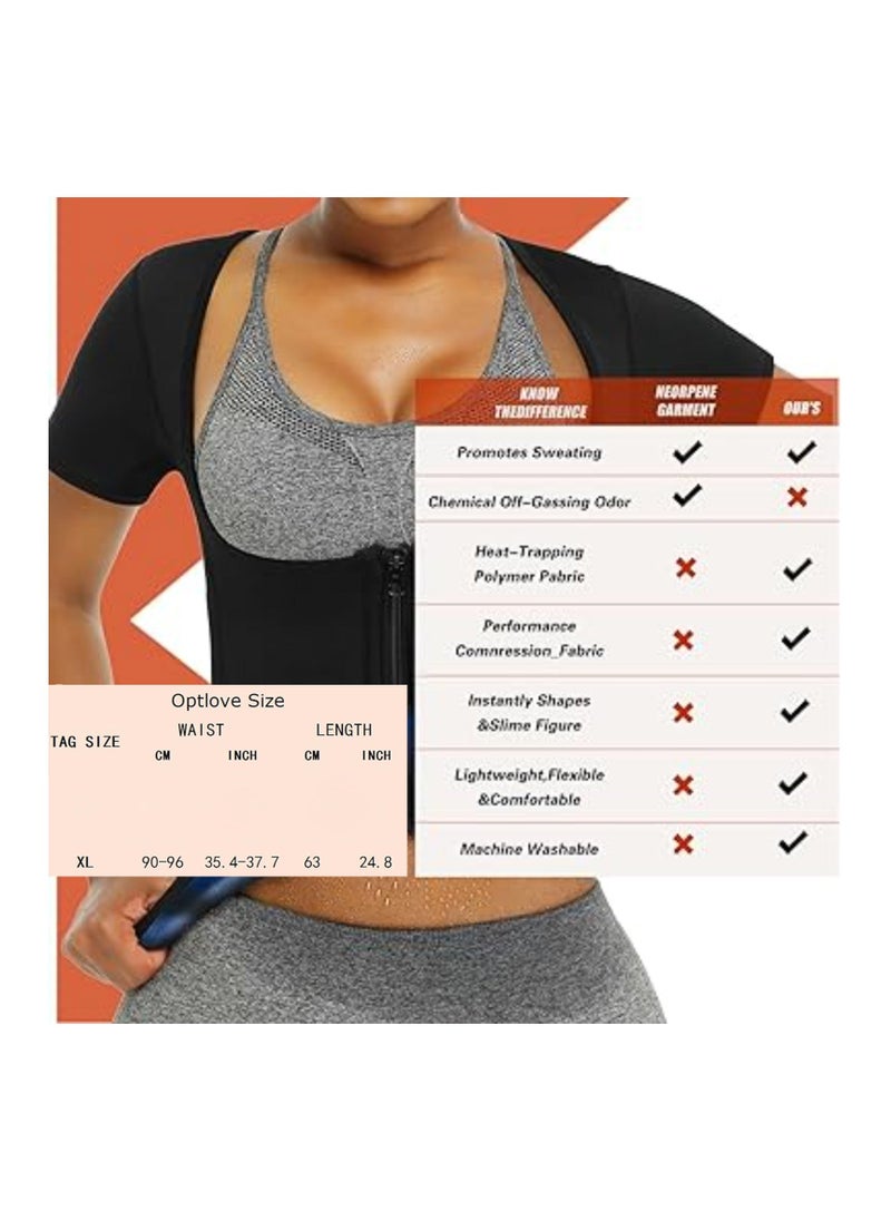 Generic Slimming Sauna Suit for Women Sweat, Weight Loss Waist Trainer, Gym Workout Tops Body Shaper Sweat Suits, Sweat Vest Workout Fajas, Running Sports Yoga Clothes (XL) - Image 5