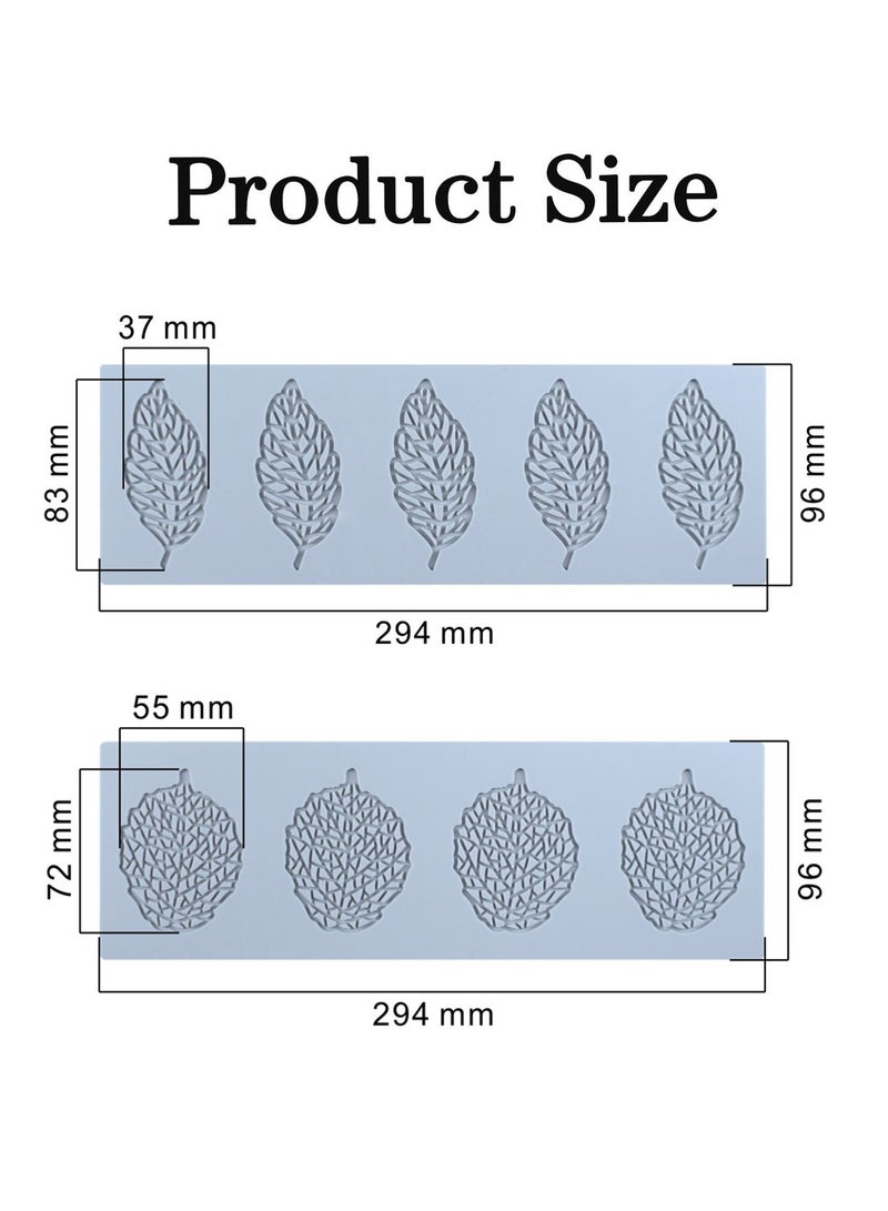SUNSAR 2Pcs Leaves Shape Silicone Mold, Cake Candy Baking Decorating Tools, Used for Shaping Melted Sugar Paste, Chocolate, Fondant, Butter, Soap DIY Craft - Image 4