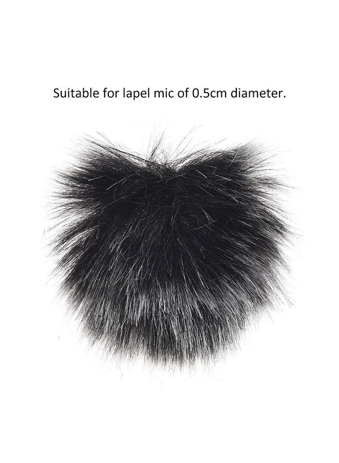 NIBEMINENT 3-Piece Lapel Lavalier Fur Microphone Windshield D5436-21 Black - Image 3