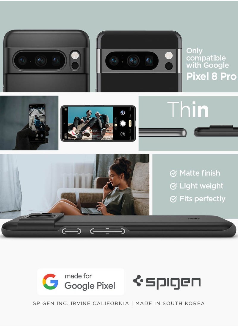 Spigen غطاء حماية رفيع مناسب لهاتف Google Pixel 8 PRO - أسود  - Image 2