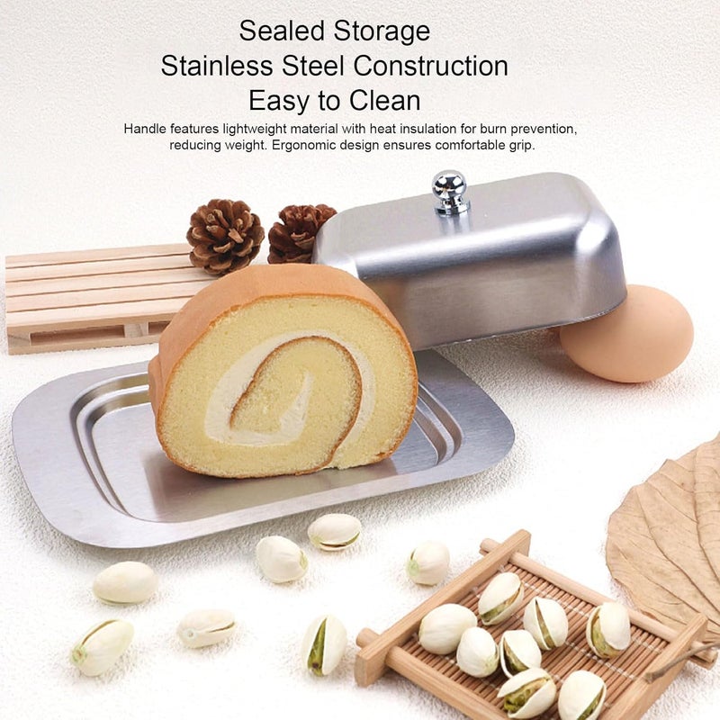 Longevity upgraded craftsmanship Stainless Steel Butter Dish with Lid, Sealed Silver Butter Container Cheese Plate for Countertop or Refrigerator Condition adaptive build Advanced minimal build General standard crafted Cost effective upgraded craftsmanship Temp & permanent project compatible Local supply chain stock Nationwide delivery Multi-purpose Quick use-switch compatible build Size-sorted warehouse storage Flexible usage build Global assorted color picks Instant order available stock All need matching options Domestic distribution ready Market popular practical build Diverse operation compatible Trendy varied sizing alternatives Local trackable shipment Freeze crack proof Cost saving user oriented build Fine detail Market need oriented construction Leakproof sealed - Image 2