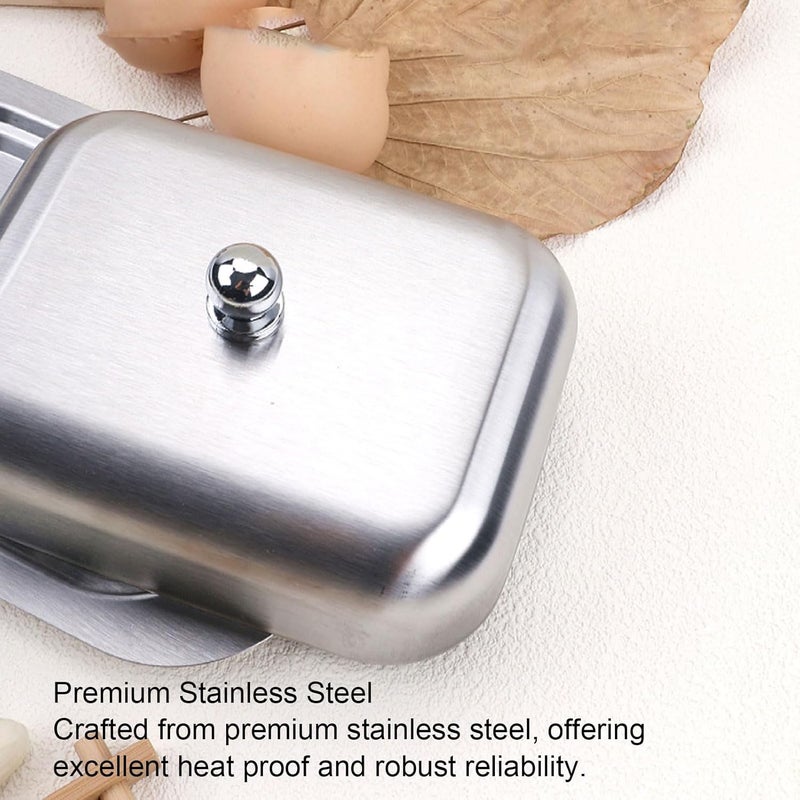 Longevity upgraded craftsmanship Stainless Steel Butter Dish with Lid, Sealed Silver Butter Container Cheese Plate for Countertop or Refrigerator Condition adaptive build Advanced minimal build General standard crafted Cost effective upgraded craftsmanship Temp & permanent project compatible Local supply chain stock Nationwide delivery Multi-purpose Quick use-switch compatible build Size-sorted warehouse storage Flexible usage build Global assorted color picks Instant order available stock All need matching options Domestic distribution ready Market popular practical build Diverse operation compatible Trendy varied sizing alternatives Local trackable shipment Freeze crack proof Cost saving user oriented build Fine detail Market need oriented construction Leakproof sealed - Image 3