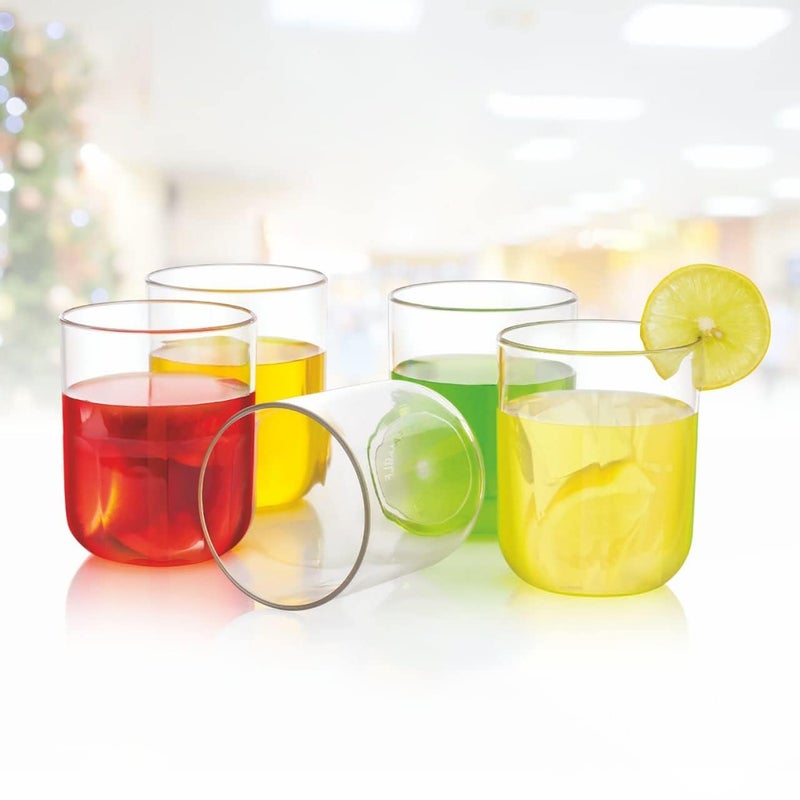 Plastic Drinking Glasses Transparent Unbreakable Set of 6 for Water Juice Beverages Shot Glass Set 06  - Image 2