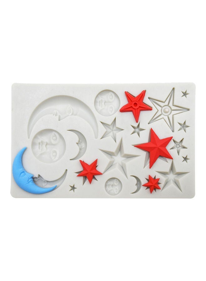 NIBEMINENT Multi-cavity Baking Mold Stars Moon-faces Human Faces Silicone Cake Mousse Mould Food-grade Diy multicolor 19*19*19cm - Image 3