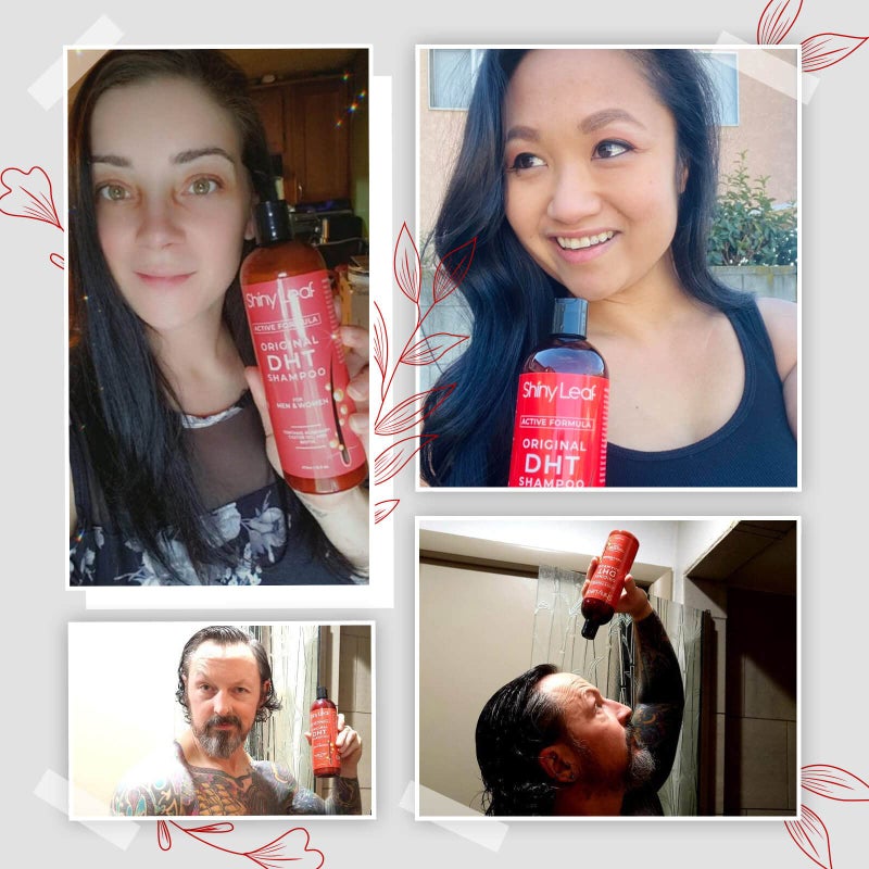 Shiny Leaf شامبو مضاد لتساقط الشعر مع البيوتين، للرجال والنساء - خالي من الكبريتات، تركيبة طبيعية تمنع DHT لنمو الشعر، 16 أونصة - Image 5
