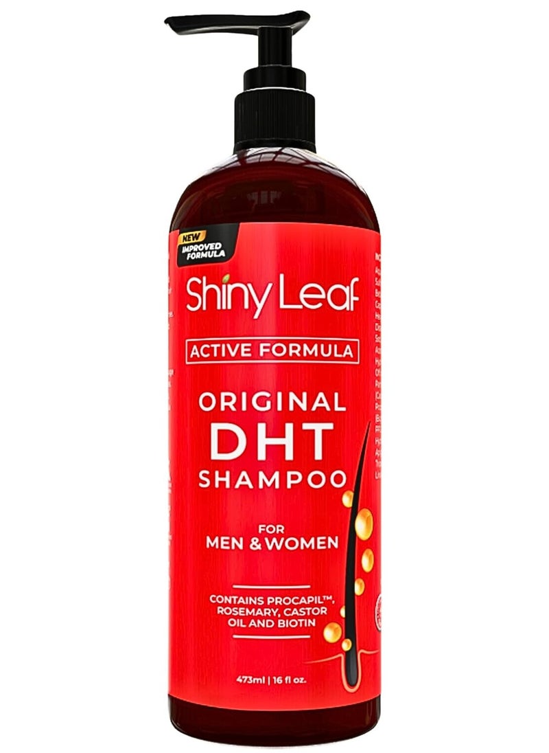 Shiny Leaf Anti-Hair Loss Shampoo With Biotin, for Men & Women - Sulfate-Free, Natural DHT Blocking Formula for Hair Growth, Thinning Hair Prevention, 16 Oz  - Image 1