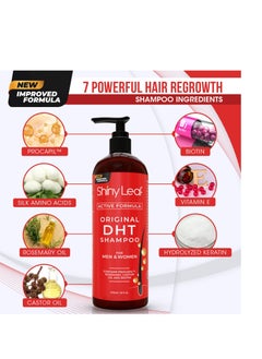 Shiny Leaf Anti-Hair Loss Shampoo With Biotin, for Men & Women - Sulfate-Free, Natural DHT Blocking Formula for Hair Growth, Thinning Hair Prevention, 16 Oz  - Image 2