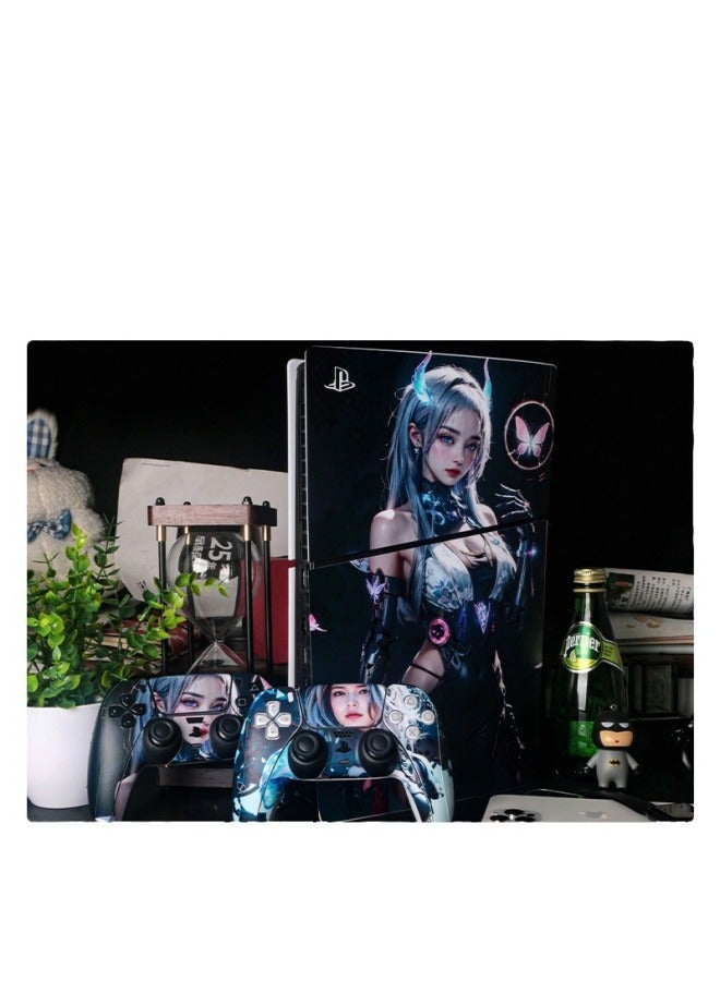 Suitable For Sony PS5 Game Console Sticker Optical Drive Version Protective Film Fashion Genshin Impact Animation Full Set Of Sticker Film-Color:Customized With Pictures - Image 5
