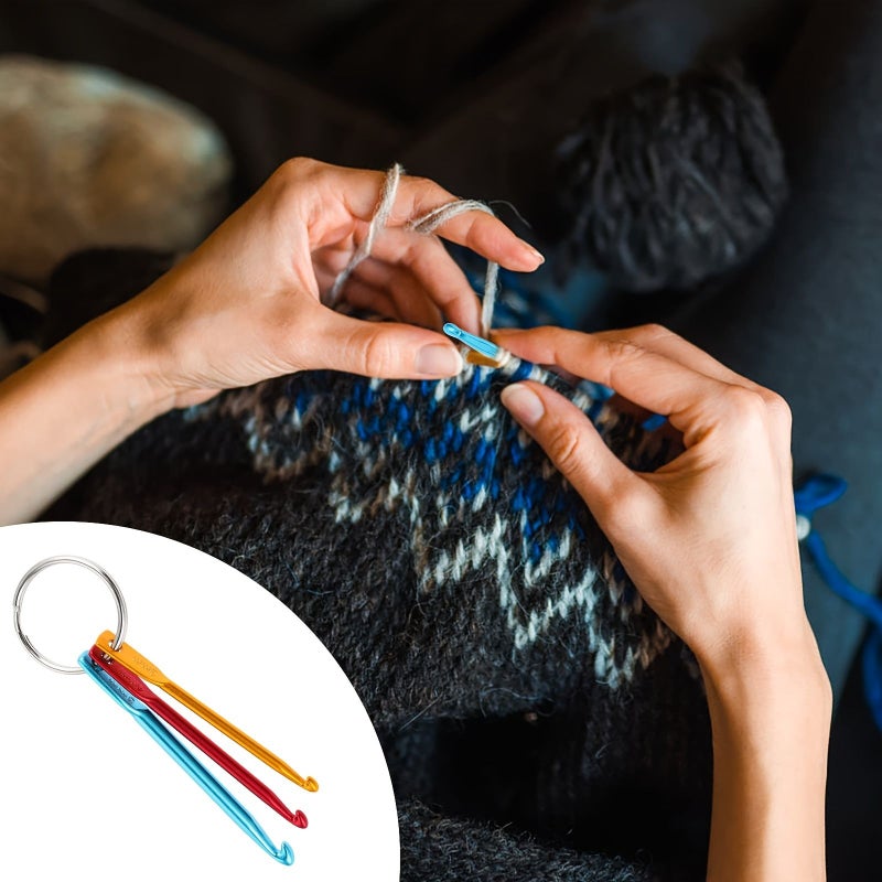 12pc Crochet Keychain Set 3mm Mini Creative Kit Zinc Alloy Ring For DIY Travel - Image 5