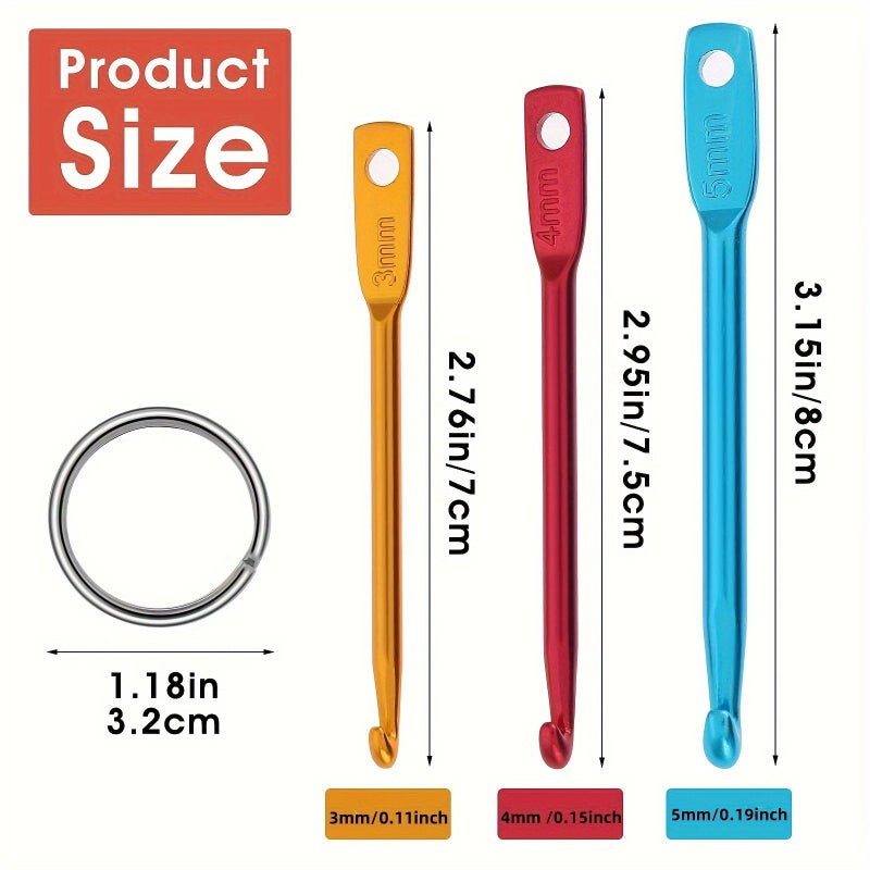 12pc Crochet Keychain Set 3mm Mini Creative Kit Zinc Alloy Ring For DIY Travel - Image 3