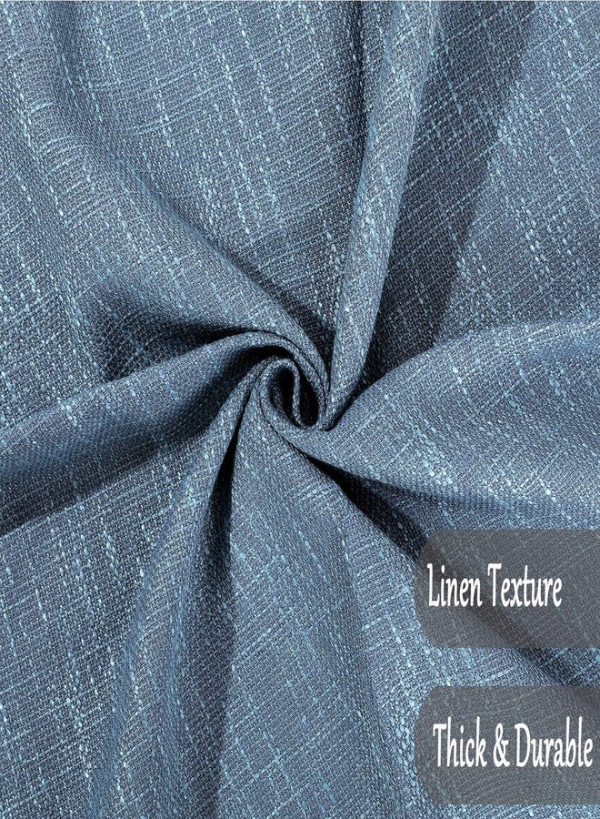 Dimatic Cotton Linen Solid Color Tablecloth Round Simple Style Table Cover for Small Round Table 24"-40" (2 Seats), Light Blue, Round - 63 Inch - Image 4