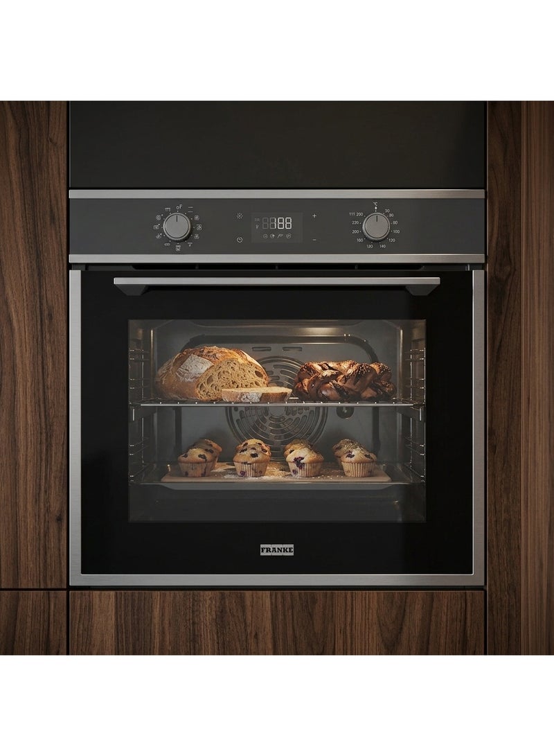 franke Built-in Oven - MARIS Series - 60 cm  - Electric - 71 Litres - Grill - Stainless-Glass - 11 Functions - POLISH - FMA 97 P XS(Made in Italy) - Image 5