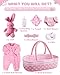 BABESIDE 8 Pcs Baby Doll Accessories Reborn Baby Dolls Clothes with Bassinet for 1722 Inch Babydolls Outfit fit Babies Dolls Girl Babies Pretend Play Set - Image 3