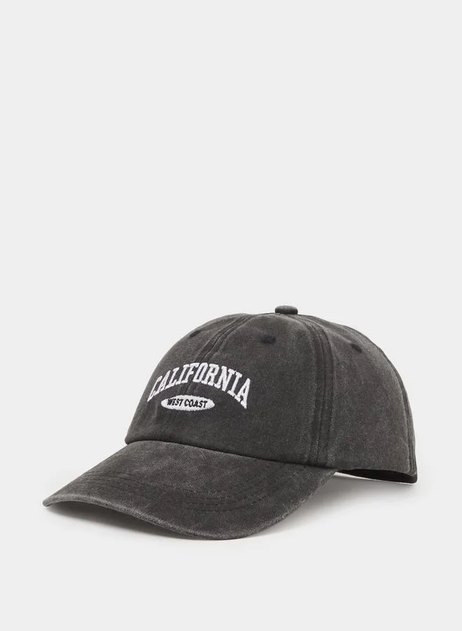 Styli Charcoal Slogan Embroidered Baseball Cap
