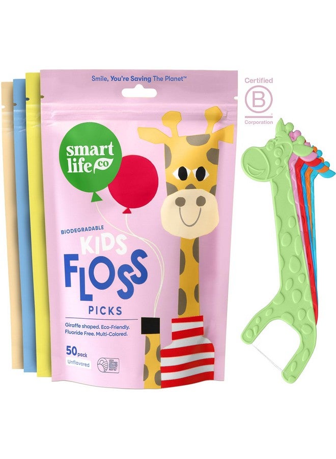 SmartLifeco Biodegradable Kids Flossers - Unflavored Dental Floss Picks for Children | Fluoride & Plant Based | Natural Fun Animal Flossing Sticks for Toddlers Teeth | Eco Friendly Compostable, 200pk - Image 1
