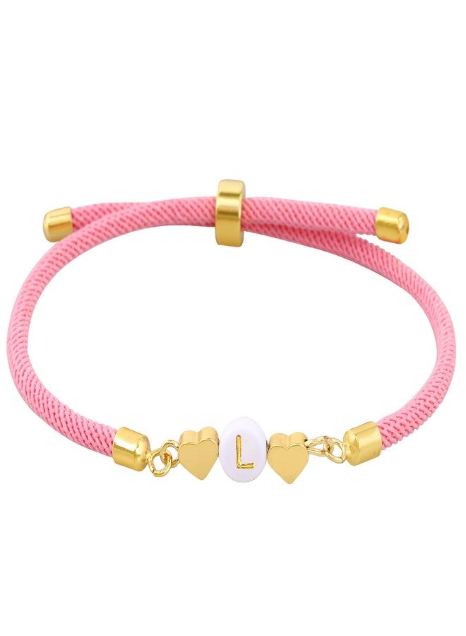 سمر لوف سوار "حب الصيف" متعدد الألوان بأحرف أولية للنساء، بتصميم قلب حب، هدية مجوهرات لطيفة للصديقة، الابنة، الأم، الجدة في عيد الميلاد أو الكريسماس (مقاس كبير، وردي) - Image 1