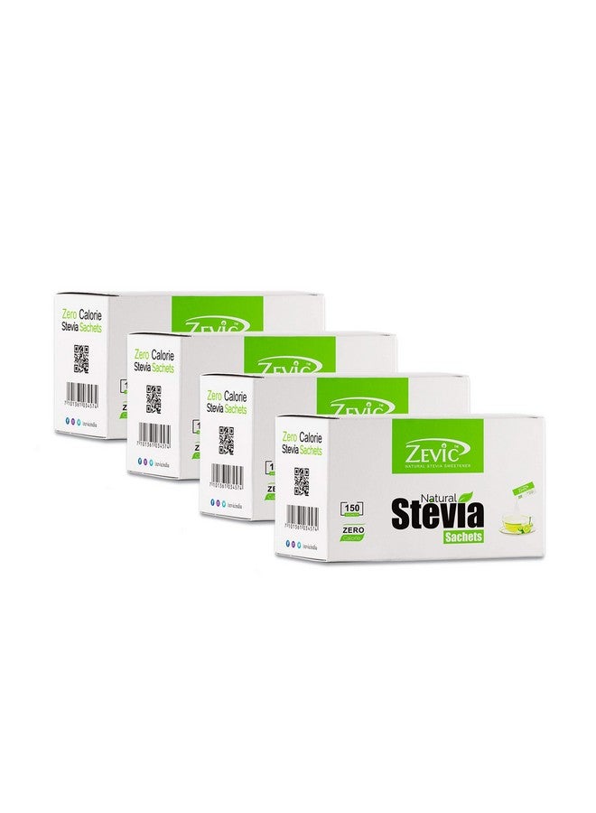 ZEVIC Sugarfree 100% Natural Stevia Zero Calorie Sachets (150 * 4) - 600, Super Saver Pack - Image 1