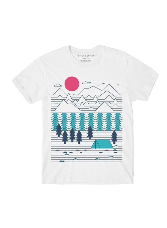 THREADCURRY THREADCURRY Creative Modern Pattern Abstract Cotton Graphic Printed Tshirt for Boys  - Image 1
