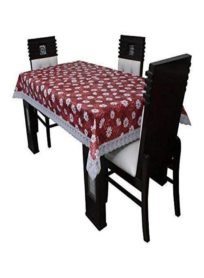 MONKDECOR Printed PVC Rectangle Centre Table Cover / 2 Seater Dining Table Cover (Size- 40x60 Inches) - Red Color (Design-2) - Image 2