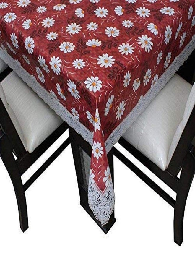 MONKDECOR Printed PVC Rectangle Centre Table Cover / 2 Seater Dining Table Cover (Size- 40x60 Inches) - Red Color (Design-2) - Image 4