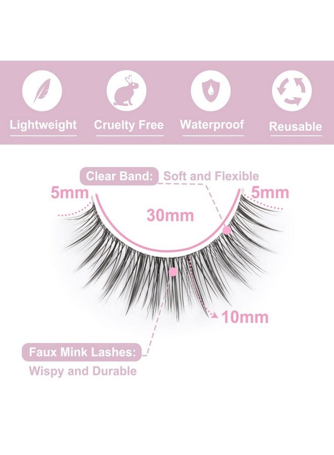 Kiromiro Eyelashes Wispy 10Mm False Lashes Natural Look Fluffy 3D Mink Lashes Short Strip Lashes Pack - Image 2