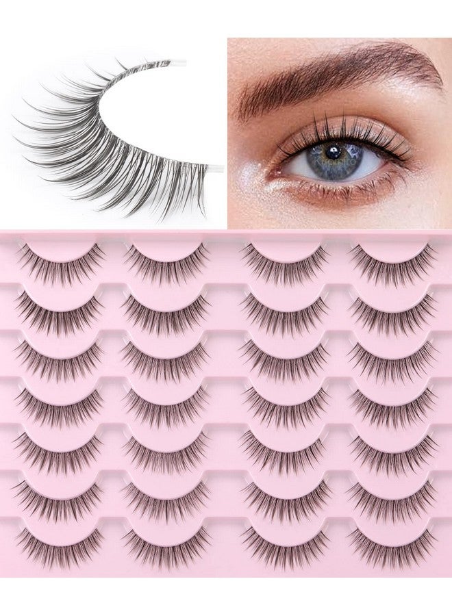 Kiromiro Eyelashes Wispy 10Mm False Lashes Natural Look Fluffy 3D Mink Lashes Short Strip Lashes Pack - Image 1