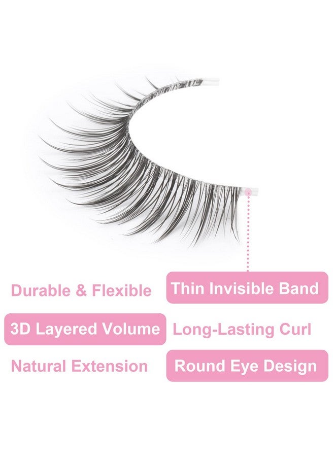 Kiromiro Eyelashes Wispy 10Mm False Lashes Natural Look Fluffy 3D Mink Lashes Short Strip Lashes Pack - Image 3