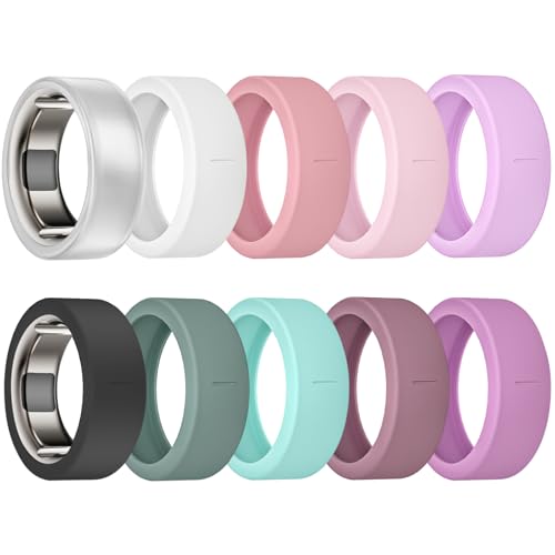 BandRain 10 Pack Covers Compatible with Oura Ring Gen 4/Gen 3, Anti-Scratch Elastic Silicone Smart Ring Protector for ULTRAHUMAN Ring AIR/RingConn Gen 3/Gen 2/Gen 2 Air Cover