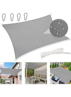 GGEROU Sun Shade Sail Canopy UV Block Awning Sun Sail Rectangular Sail Shade PES UV Protection Sun Sail Weatherproof for Garden Outdoor Terrace Balcony, Grey  - Image 1