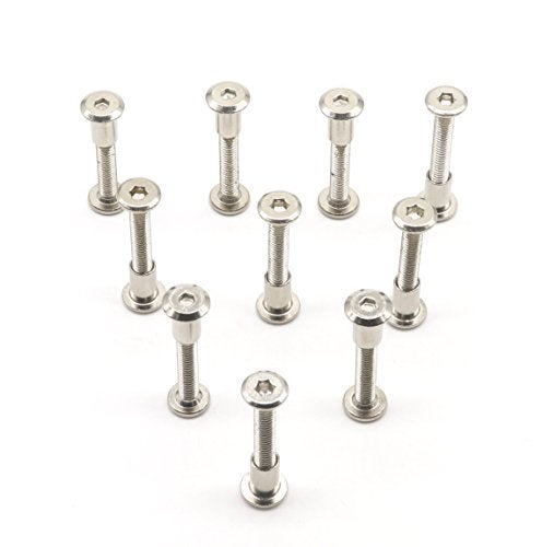 binifiMux 10-Pack M6-1.0 x 35mm Rivet Countersunk Hex Head Socket Cap Bolt and Barrel Nut for Furniture - Image 3
