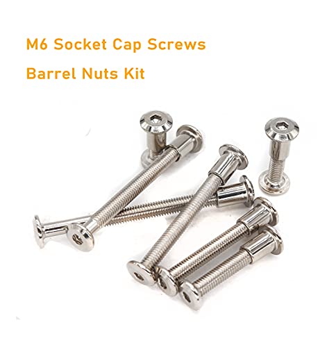 binifiMux 10-Pack M6-1.0 x 35mm Rivet Countersunk Hex Head Socket Cap Bolt and Barrel Nut for Furniture - Image 4