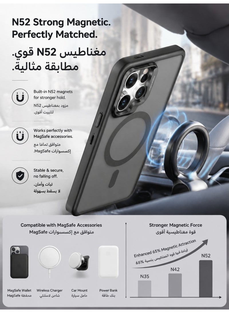 Samsung Galaxy S25 Ultra Case with MagSafe Compatible Magnetic Cover, Invisible Stand, Translucent Matte Back, Shockproof Slim Full Protection Phone Case - Image 5