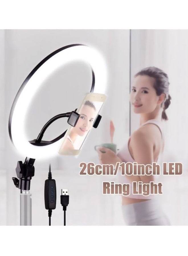 docooler LED Ring Light Photography With Flexible Phone Holder White/Black - Image 3