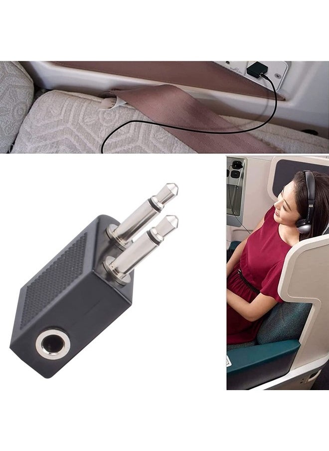 Saipomor - WH-1000XM4 Airplane Headphone Adapter 3.5mm Golden Plated Airline Earphone Adapter for in-Flight Entertainment System Compatible with Sony WH1000XM4 WH-1000XM3 WH-1000XM2 MDR-1000X EX750NA Headphones - Image 1