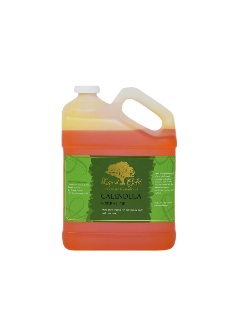 Liquid Gold Inc - 1 Gallon  Premium Calendula Herbal Infused Oil  Pure Natural Organic Skin Hair Body Care - Image 1