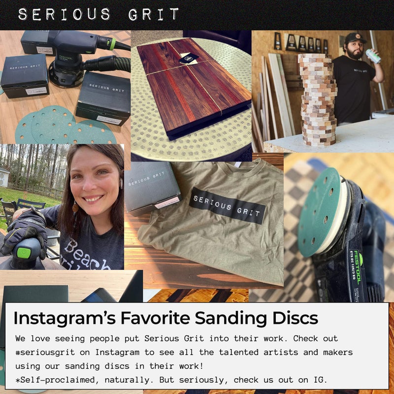 Serious Grit - 5-Inch 9-Hole 120 Grit Sanding Discs - Heavy-Duty Hook & Loop Film Discs - Sandpaper for Random Orbital Sanders - 50 Pack Box - Image 5