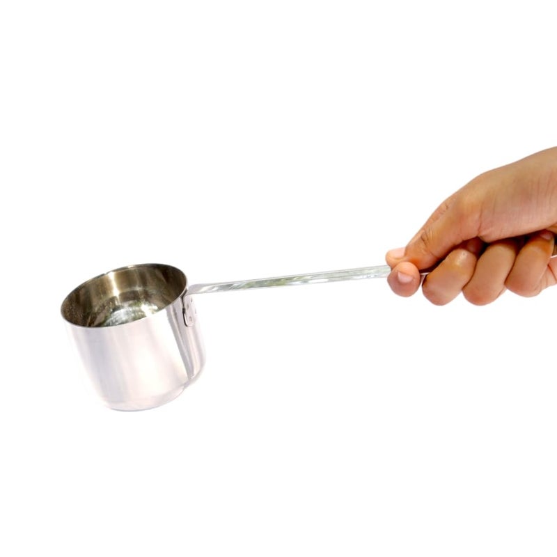 KUVI KUVI Stainless Steel Spoon with Long Handle DoyaLoti Tea Pourer Water Dispenser Ladle Canteen Server Quint LadleCute ladleGheeTadka Ladle for Cooking 12 in - Image 3