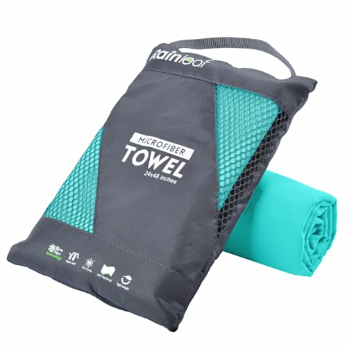 Rainleaf Microfiber Towel Perfect Travel & Gym & Camping Towel. Quick Dry - Super Absorbent - Ultra Compact - Lightweight. Suitable for Trip, Beach, Shower, Backpacking, Pool - Image 1