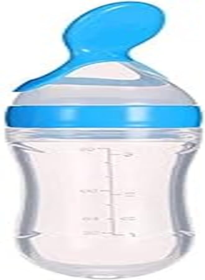 Baby's Silicon Feeding Bottle (Blue, 90ml)