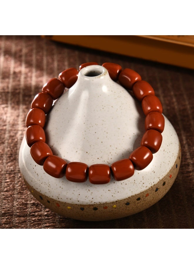 Fashion Beaded Bracelet Unisex Wristband Jewelry (Reddish Brown)