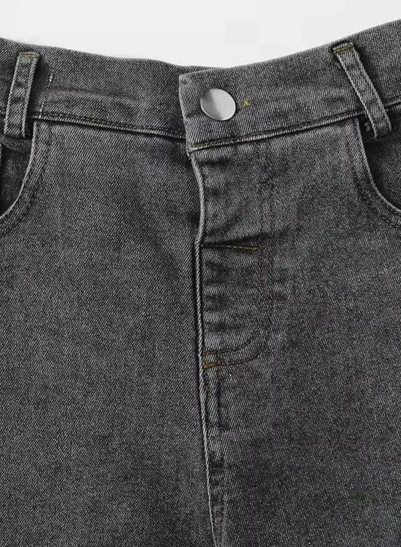 Girls Solid Ripped Straight Leg Jeans  - Image 4