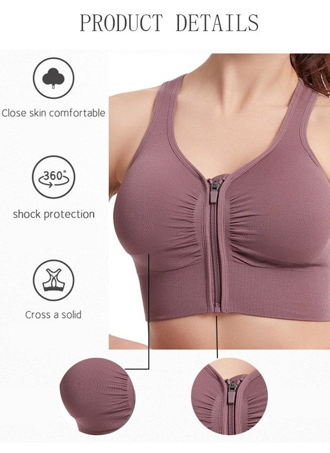 Women's Zip Front Sports Bra Active Yoga Girl Sports Bras Wirefree Lightweight Comfort Bra with Adjustable Strap for Yoga Running L - pzsku/Z14A9594D8EE41DB40559Z/45/_/1686295770/ce1a4fa0-a9fb-449b-a87f-3abefa100d82