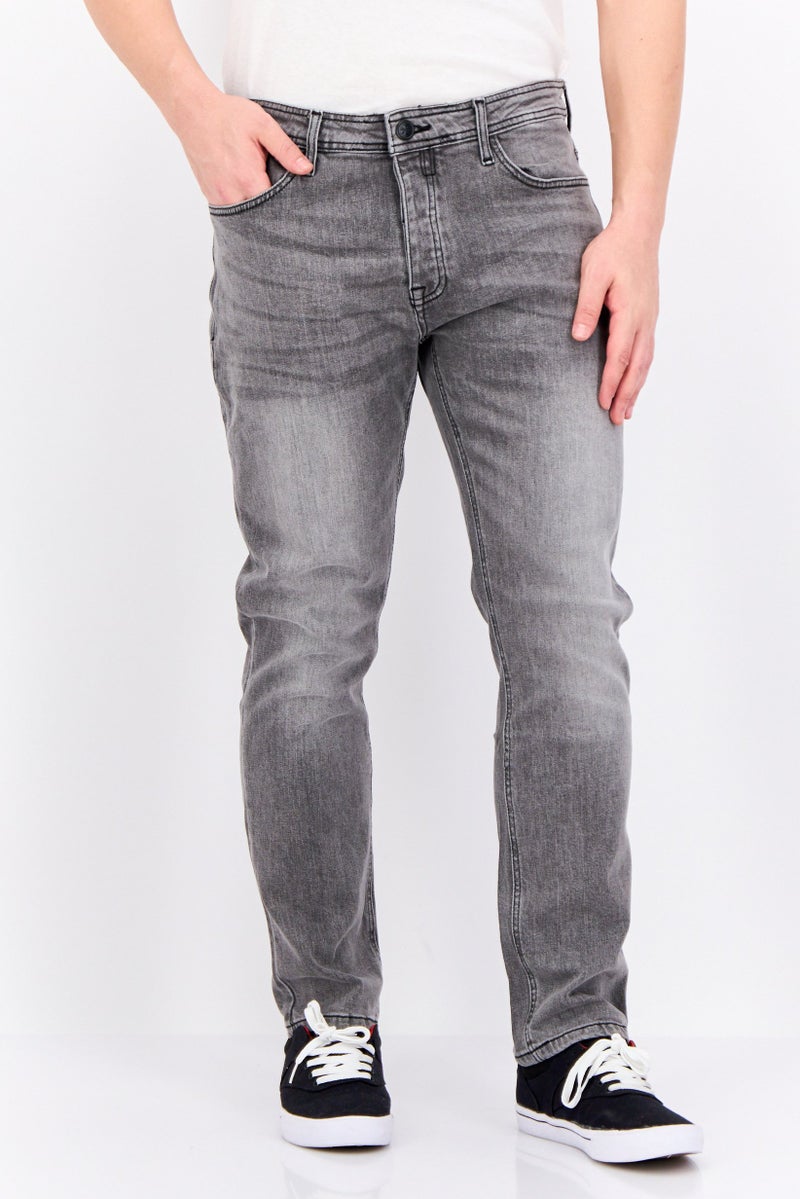 CROSSHATCH جينز ضيق للرجال بتصميم مغسول وقابل للتمدد، رمادي - Image 1