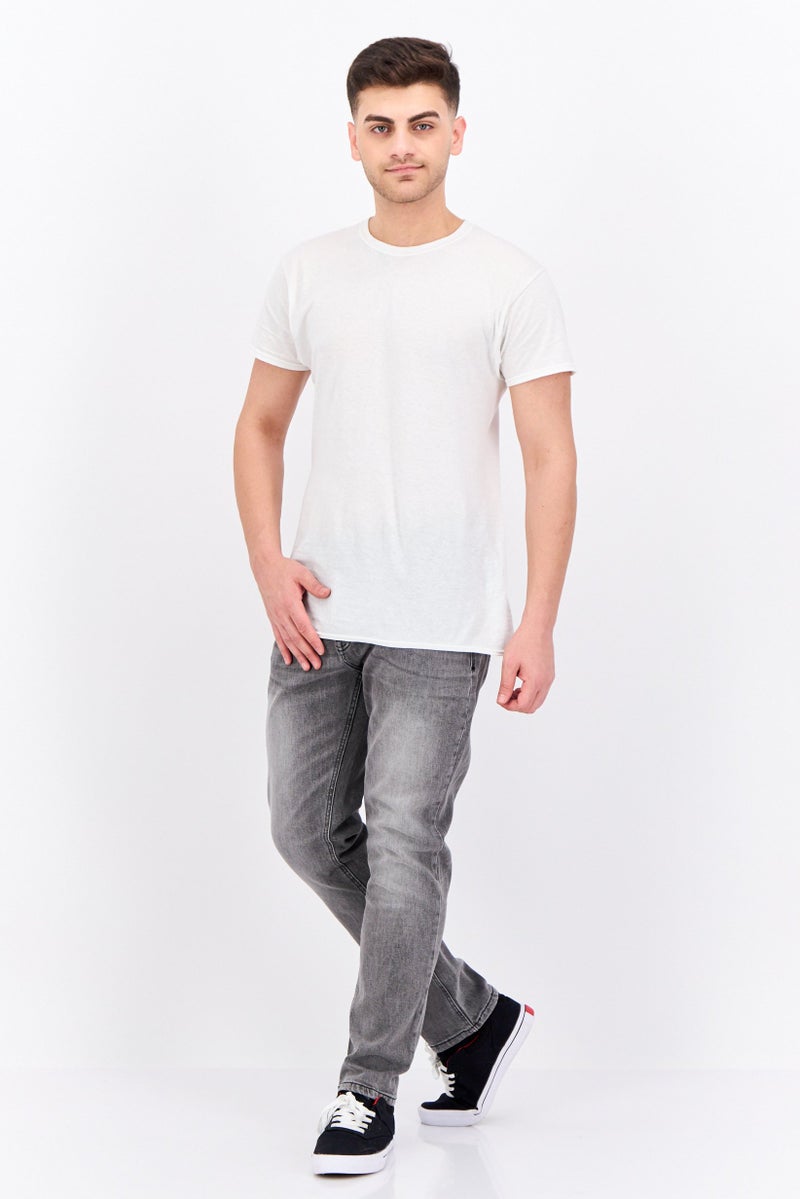 CROSSHATCH جينز ضيق للرجال بتصميم مغسول وقابل للتمدد، رمادي - Image 4