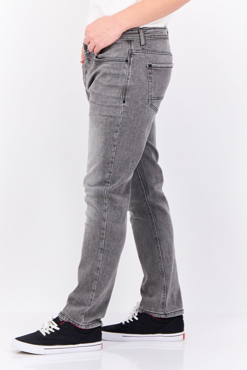 CROSSHATCH جينز ضيق للرجال بتصميم مغسول وقابل للتمدد، رمادي - Image 2
