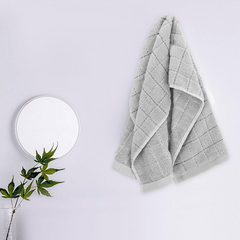 Toyvian Soft Cotton Face Washcloth, High Absorbency Gentle Facial Towel for Adults, Reusable Gray Hand Towel Suitable for Bathroom and Daily Skincare Use - Image 4